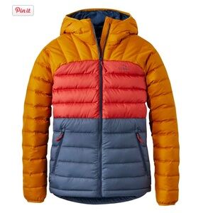 Women's Bean's Down Hooded Jacket, Colorblock